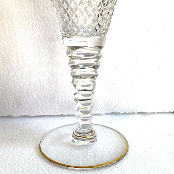 Set Belgian Val Saint Lambert Gilt Cut Crystal Westminster Goblets [8.25 inch] (10 pieces)