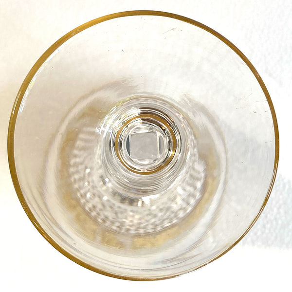 Set Belgian Val Saint Lambert Gilt Cut Crystal Westminster Goblets [8.25 inch] (10 pieces)