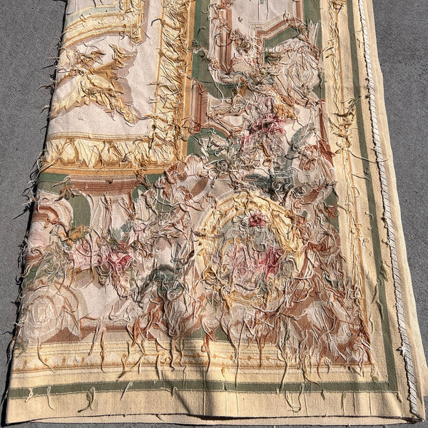 Large Vintage Louis XVI Style Wool Savonnerie Aubusson Needlepoint Rug