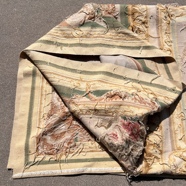 Large Vintage Louis XVI Style Wool Savonnerie Aubusson Needlepoint Rug