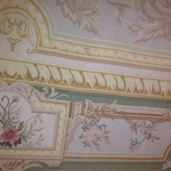 Large Vintage Louis XVI Style Wool Savonnerie Aubusson Needlepoint Rug
