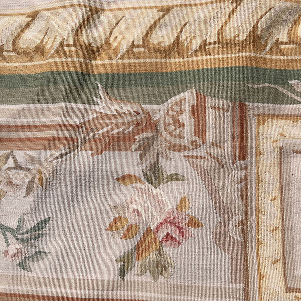 Large Vintage Louis XVI Style Wool Savonnerie Aubusson Needlepoint Rug