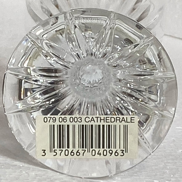 Set Six French Christofle Cathedrale Glass and Crystal White Wine Glasses