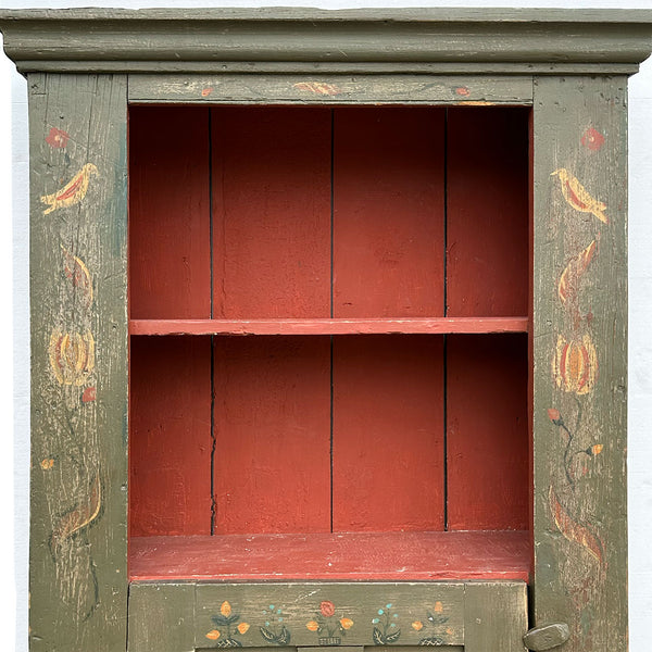 American Painted Pine One-Door Display Cupboard
