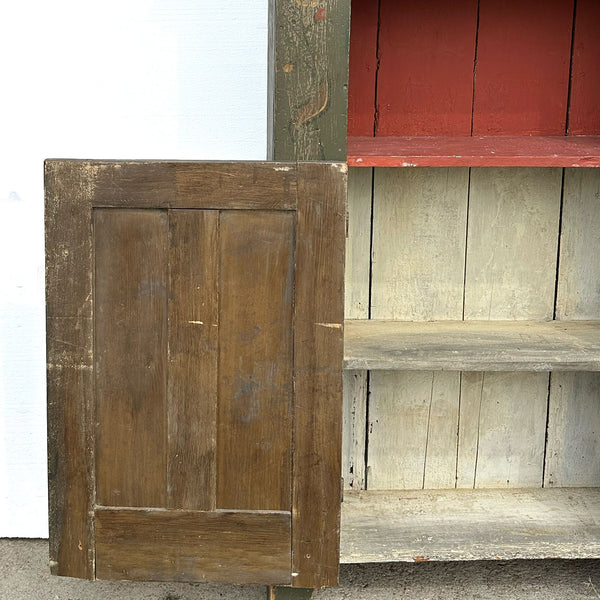 American Painted Pine One-Door Display Cupboard