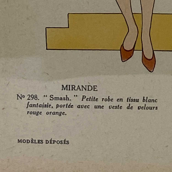 Three French Art Deco Lithograph and Pochoir Stencil on Paper Fashion Magazine Plates