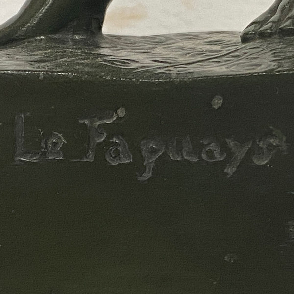 French PIERRE LE FAGUAYS Bronze and Daum Glass Lamp, Esclave à l'Urne