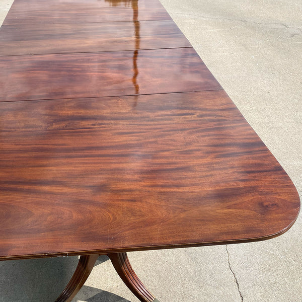 English Georgian Style Mahogany Double Pedestal Dining Table