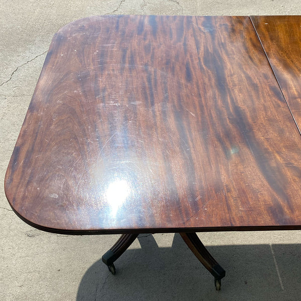 English Georgian Style Mahogany Double Pedestal Dining Table