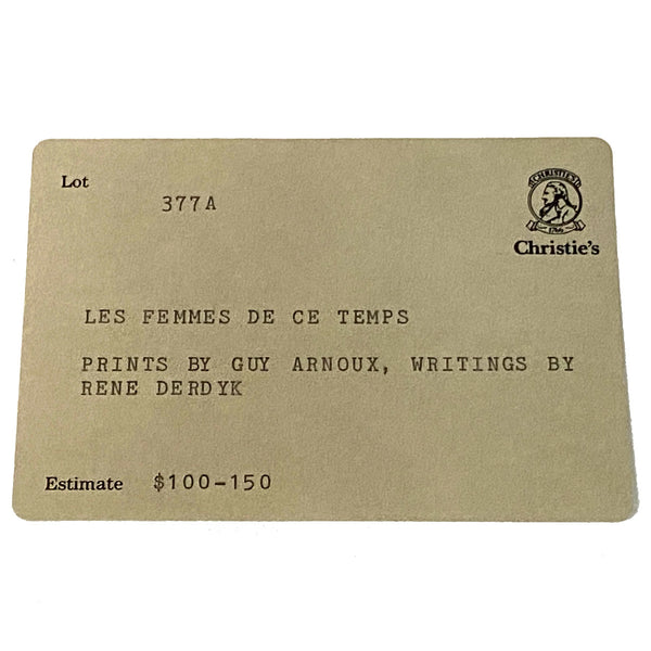 Signed 1st Edition Book: Rene Kerdyk & Guy Arnoux, Les Femmes de ce Temps, 277