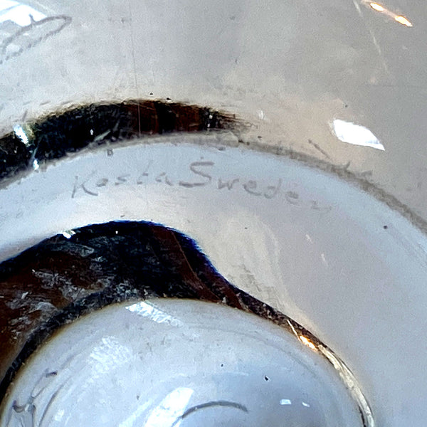 Vintage Swedish Kosta Boda Clear Glass Angel Fish Vase
