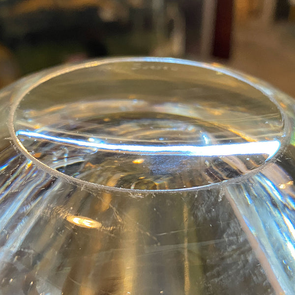 Vintage Swedish Kosta Boda Clear Glass Cameo Cut Angel Fish Vase