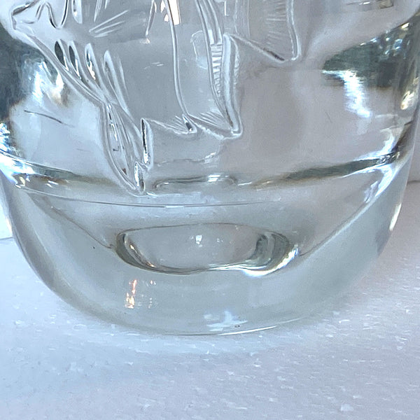 Vintage Swedish Kosta Boda Clear Glass Angel Fish Vase