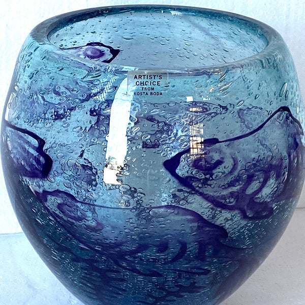 Vintage Swedish OLLE BROZEN for Kosta Boda Glass Underworld Fish Vase