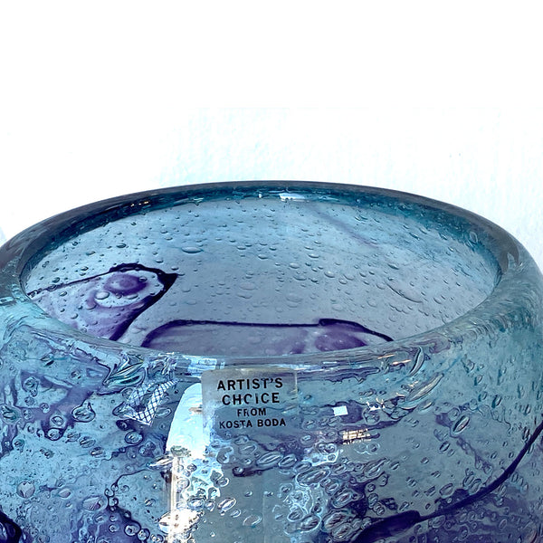 Vintage Swedish OLLE BROZEN for Kosta Boda Glass Underworld Fish Vase