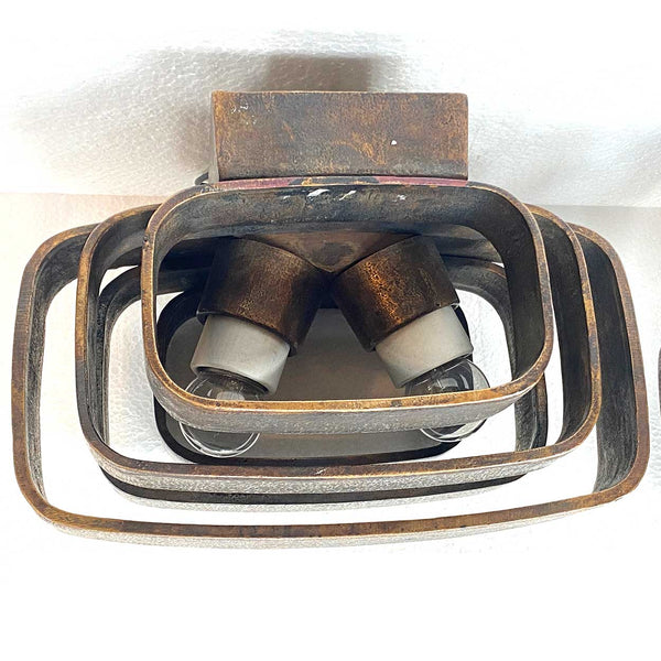 Pair of Vintage JULES WABBES Patinated Bronze Two-Light Wall Sconces