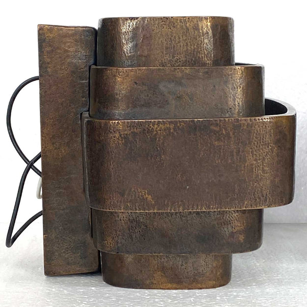 Pair of Vintage JULES WABBES Patinated Bronze Two-Light Wall Sconces