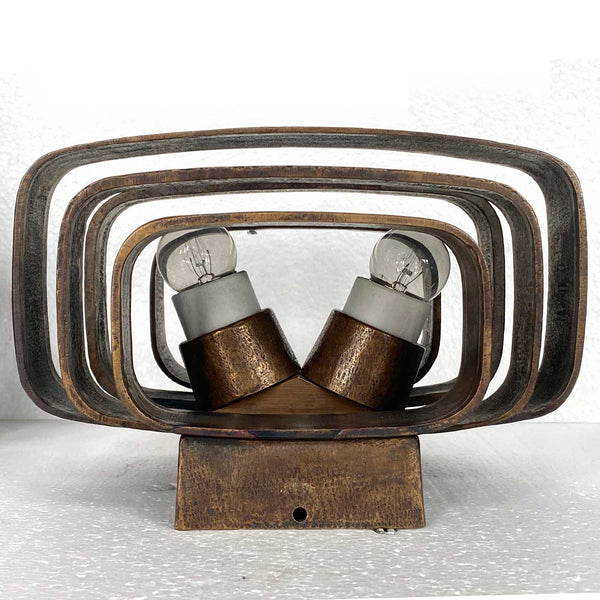 Pair of Vintage JULES WABBES Patinated Bronze Two-Light Wall Sconces