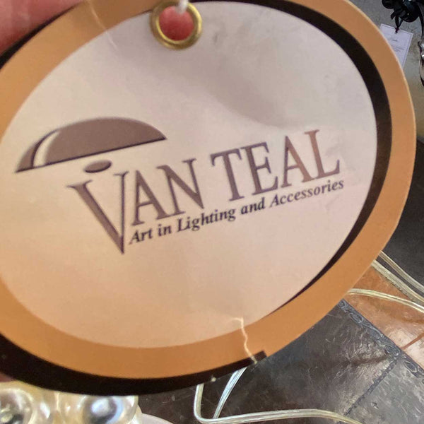 Vintage American Van Teal Acrylic Bubble Two-Light Table Lamp