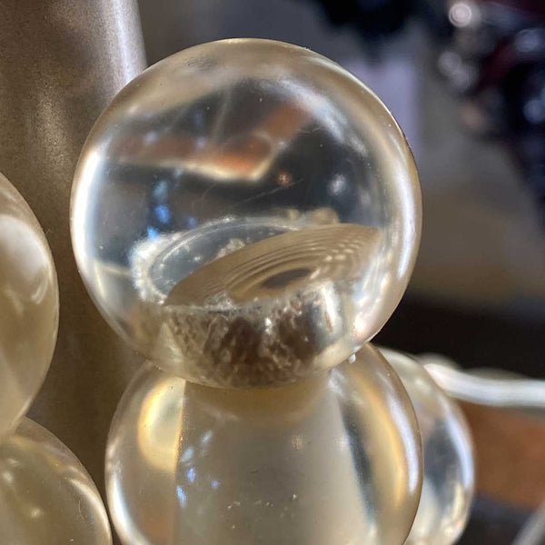 Vintage American Van Teal Acrylic Bubble Two-Light Table Lamp