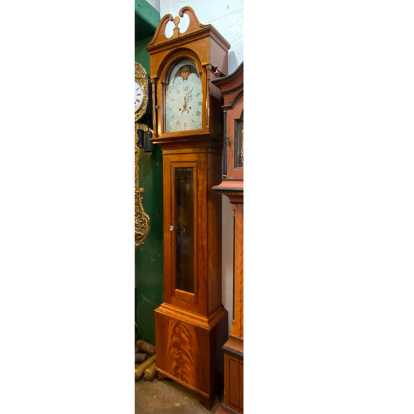 Large American New England Chippendale Cherrywood Tall Case Clock