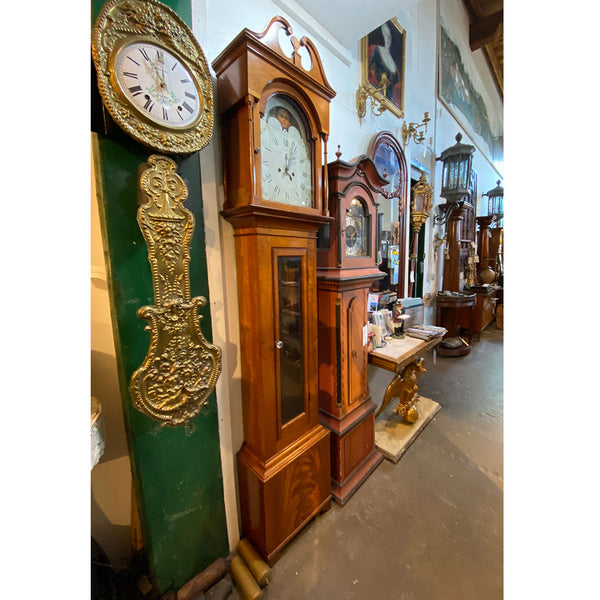 Large American New England Chippendale Cherrywood Tall Case Clock