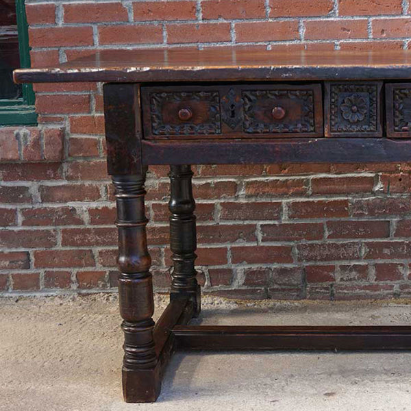 Early Spanish Baroque Chestnut Work Table