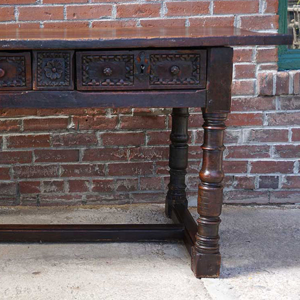 Early Spanish Baroque Chestnut Work Table
