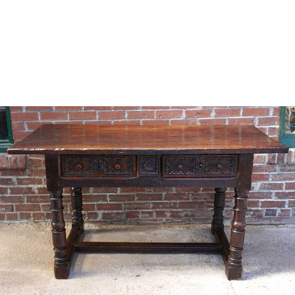 Early Spanish Baroque Chestnut Work Table