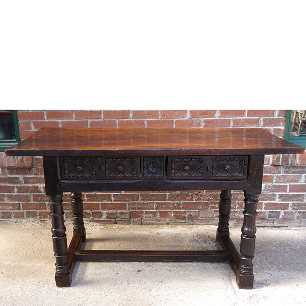 Early Spanish Baroque Chestnut Work Table