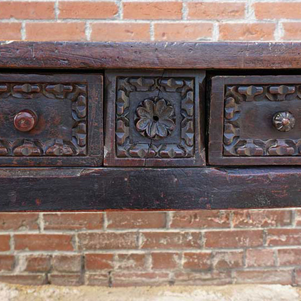 Early Spanish Baroque Chestnut Work Table