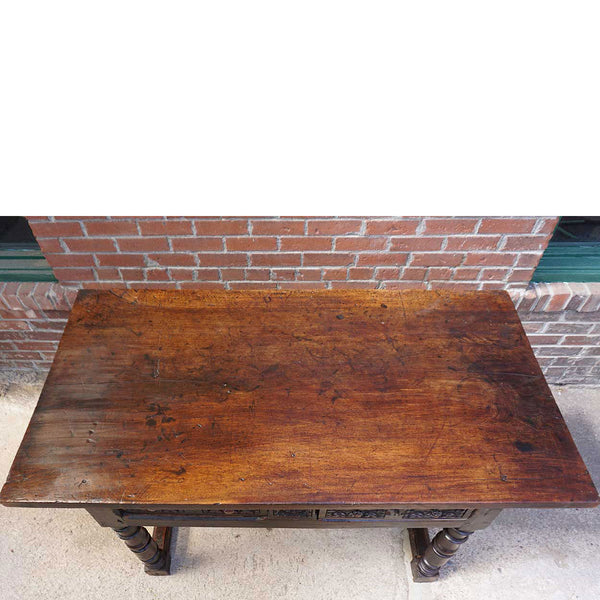 Early Spanish Baroque Chestnut Work Table