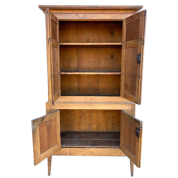 American Southern Butternut Two-Part Stepback Cabinet