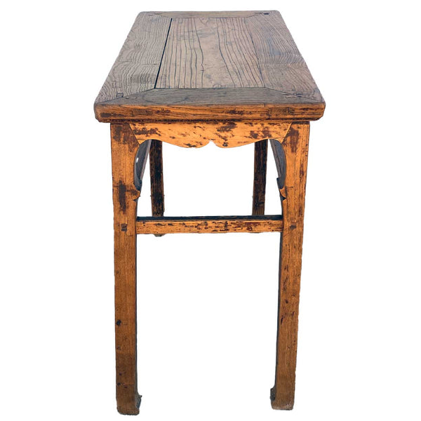 Chinese Qing Lacquered Elm Console Wine or Painting Table