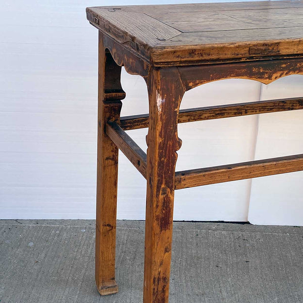 Chinese Qing Lacquered Elm Console Wine or Painting Table