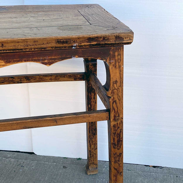 Chinese Qing Lacquered Elm Console Wine or Painting Table