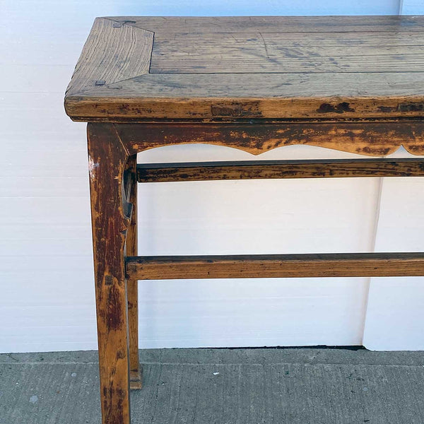 Chinese Qing Lacquered Elm Console Wine or Painting Table