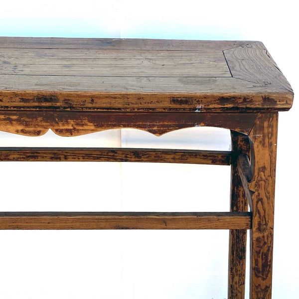 Chinese Qing Lacquered Elm Console Wine or Painting Table