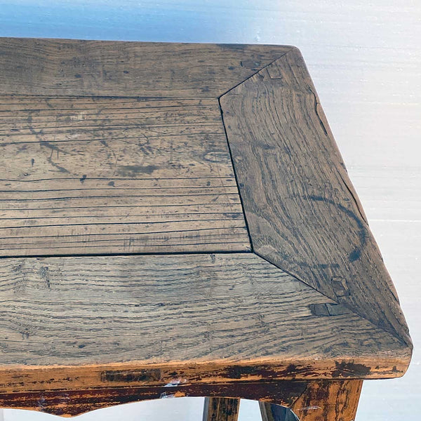 Chinese Qing Lacquered Elm Console Wine or Painting Table