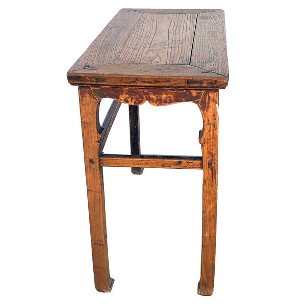 Chinese Qing Lacquered Elm Console Wine or Painting Table