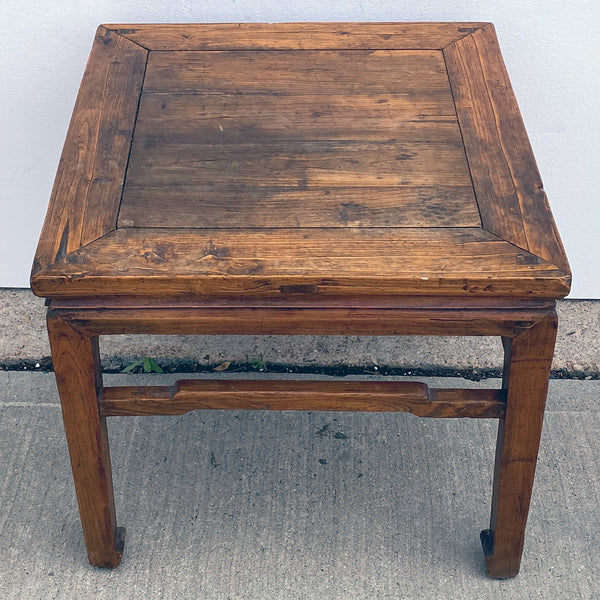 Chinese Qing Elm Square Low Side Table