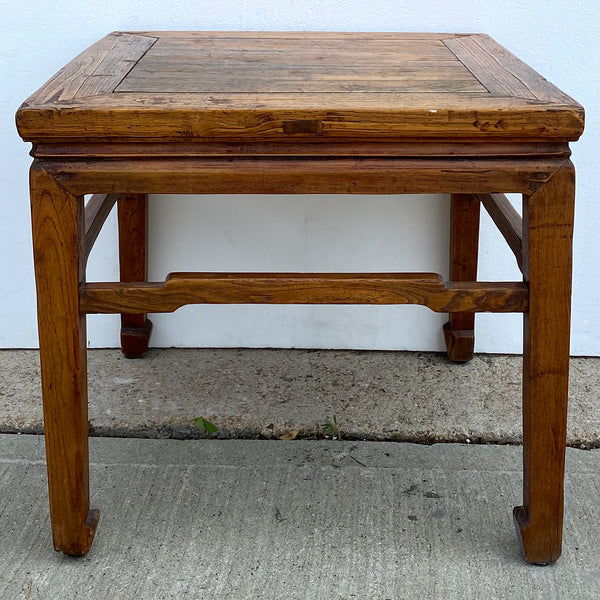 Chinese Qing Elm Square Low Side Table
