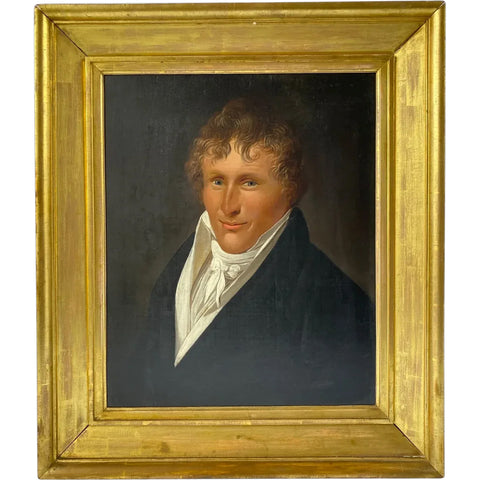 CHARLES DELIN Oil on Canvas on Board Painting, Portrait of a Gentleman