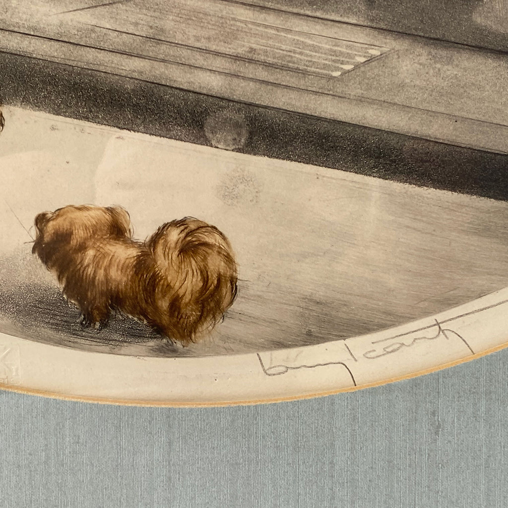 LOUIS ICART Color Drypoint and Aquatint Etching on Paper, Lady with ...