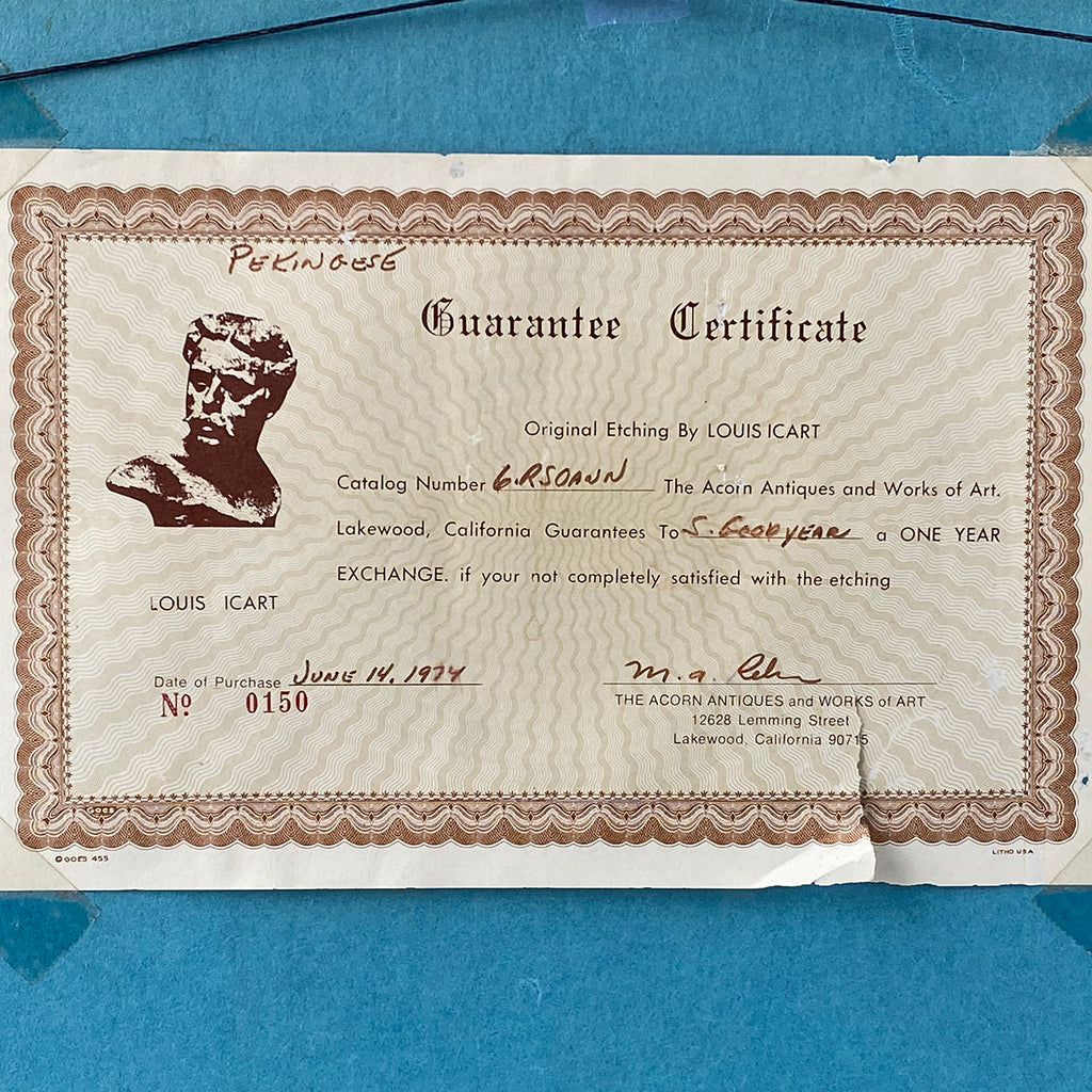 LOUIS ICART Color Drypoint and Aquatint Etching on Paper, Lady with ...