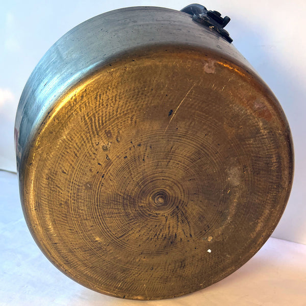 English Brass and Iron Handle Kitchen Preserving Pan / Hearth Kettle