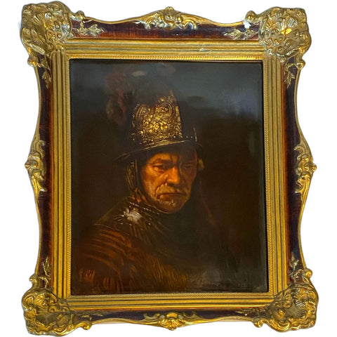 German Rosenthal Porcelain Plaque after Rembrandt, The Man with Golden Helmet