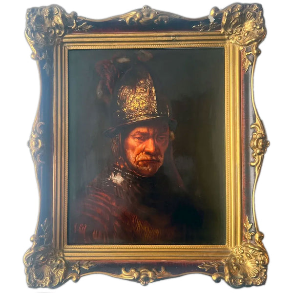 German Rosenthal Porcelain Plaque after Rembrandt, The Man with Golden Helmet
