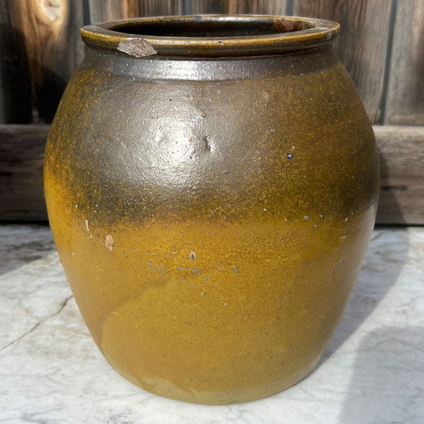 American Ohio Primitive Stoneware Pottery Bean Pot