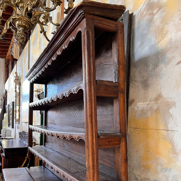 Lot 0136 | French Provincial Louis XV Oak Two-Part Dresser/Buffet (Vaisselier)